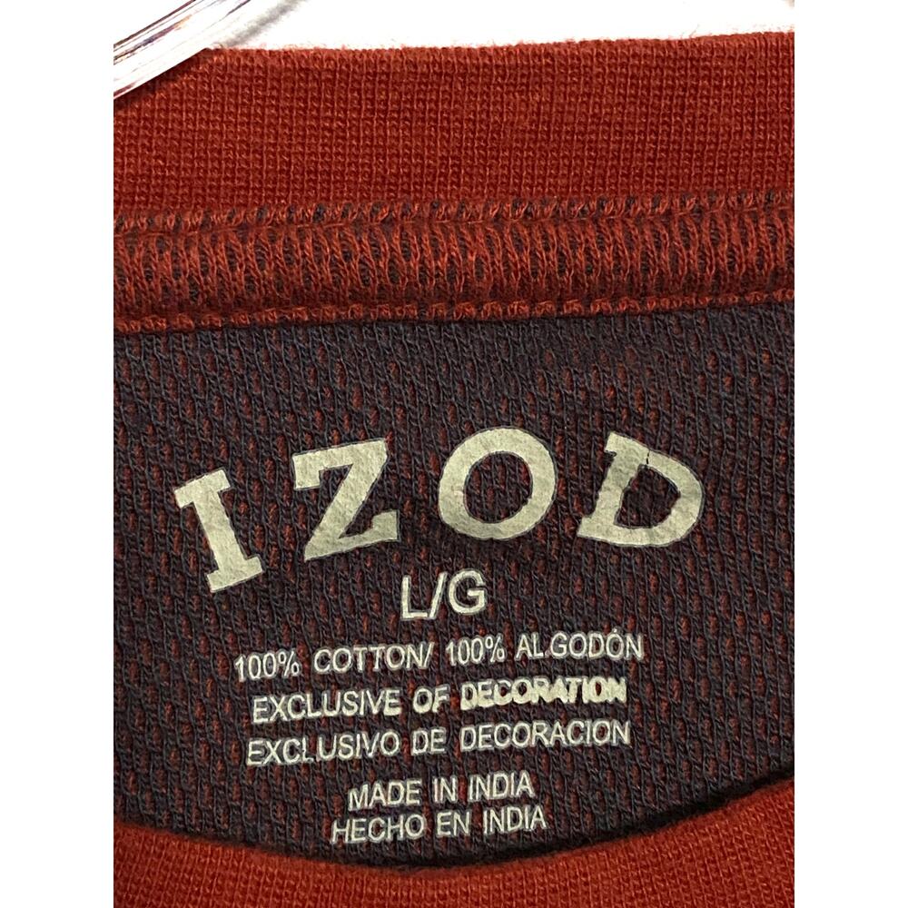 Izod Thermal Waffle Knit Shirt Mens L Gorpcore Minimalist Neutral Grunge Layers - Picture 6 of 7